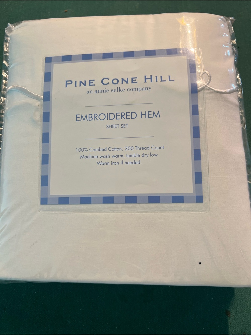 Pine Cone Hill White Embroidered Hem Sheet Set